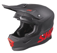 Casque cross SHOT Furious Raw Color Noir mat / Rouge